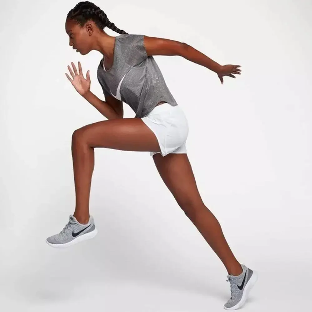 Nike‎ Women's Tempo Running Shorts White/Wolf Gray Size XL NWT